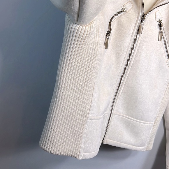 Bandolino Hooded Jacket with Faux Fur/Suede in Cream size S NWOT - Picture 5 of 16